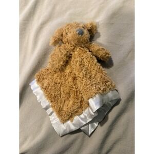 Cloud Island Plush Brown Puppy Dog Swirl Security Blanket Satin Back Baby‎